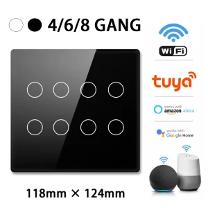 4x4 Brazil Tuya WiFi Smart Switch,AC 110-220V Touch Panel