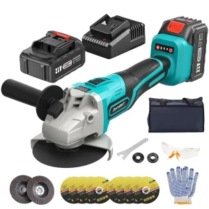 21V Cordless Brushless Angle Grinder, 9000 RPM with 4.0Ah Battery