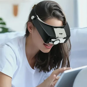 10X Headband Glasses Magnifier Adjustable Size LED Magnifier Loupe Glasses